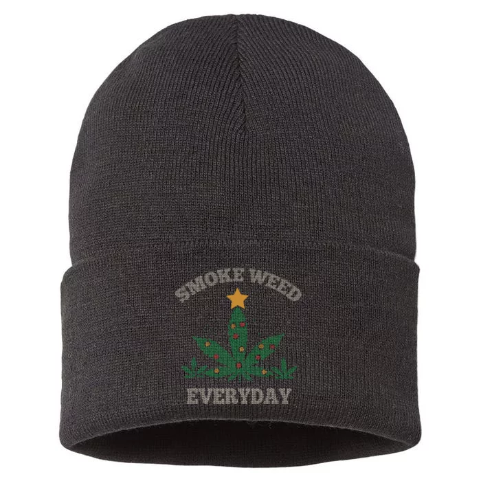 Smoke Weed Everyday Christmas Cannabis Weed Sustainable Knit Beanie