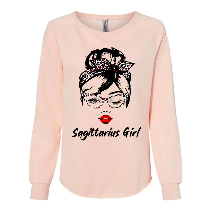 Sagittarius Wink Eye Face Wink Eyes Lady Birthday Gift Womens California Wash Sweatshirt