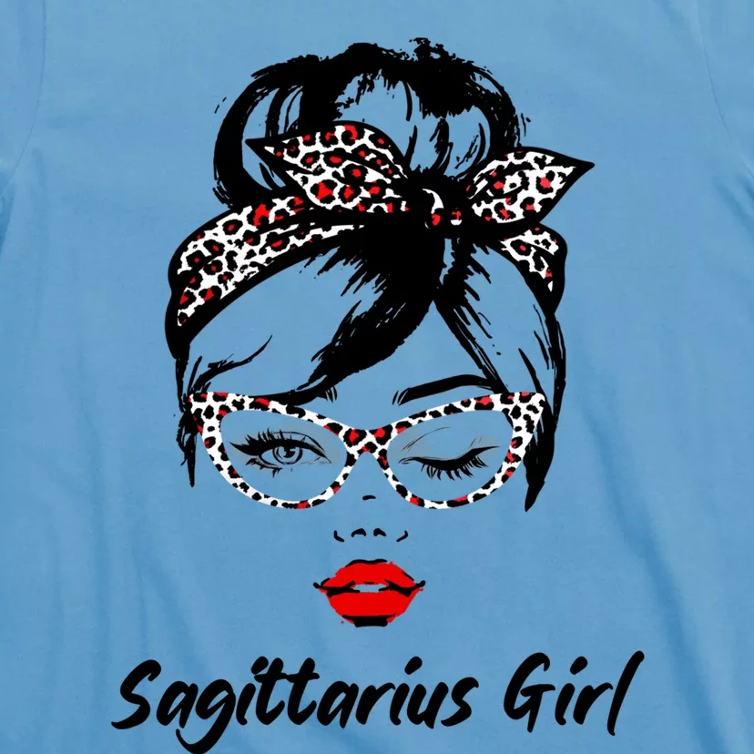 Sagittarius Wink Eye Face Wink Eyes Lady Birthday Gift T-Shirt