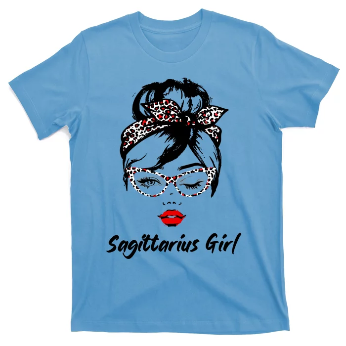 Sagittarius Wink Eye Face Wink Eyes Lady Birthday Gift T-Shirt