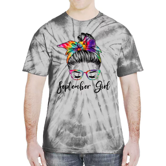 September Wink Eye Face Was Born In September Great Gift Tie-Dye T-Shirt