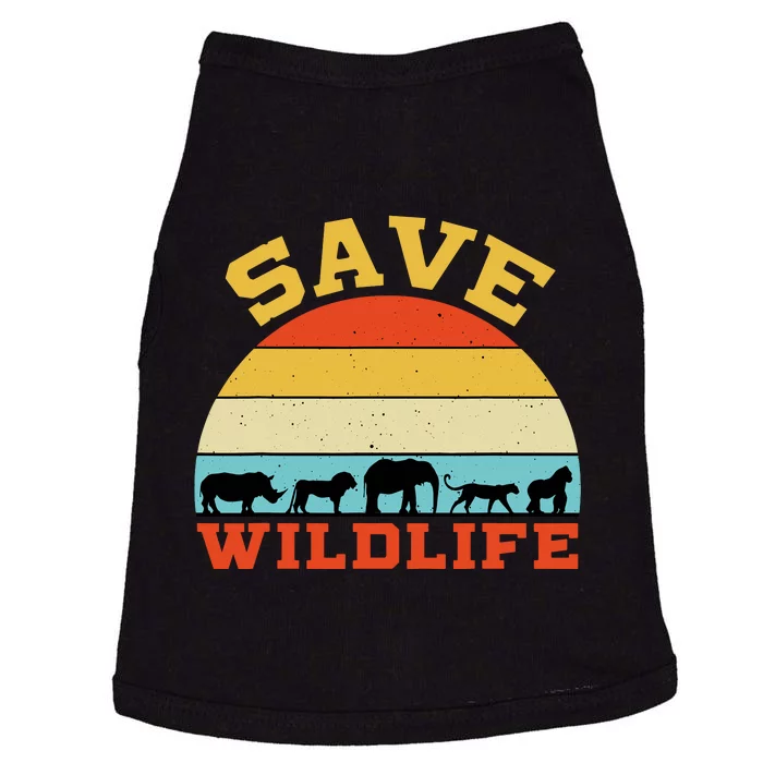 Save Wildlife Endangered Rhino Lion Elephant Tiger Gorilla Doggie Tank