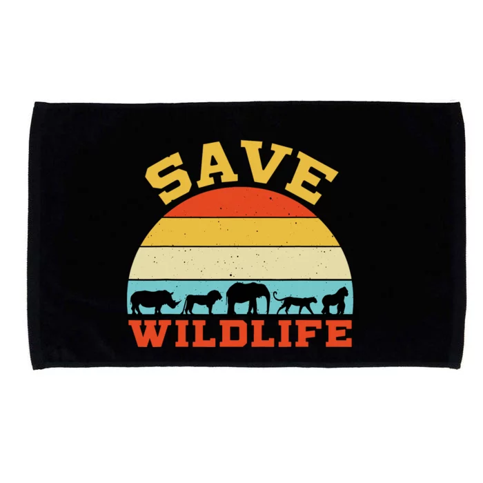 Save Wildlife Endangered Rhino Lion Elephant Tiger Gorilla Microfiber Hand Towel