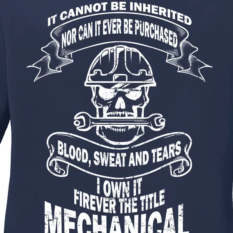 Sweat Blood Tears Mechanical Engineer Ladies Long Sleeve Shirt