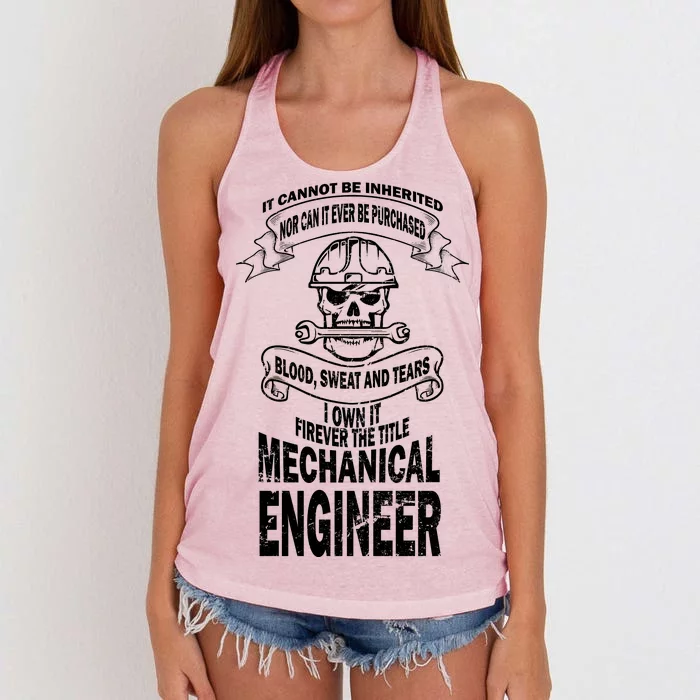 Sweat Blood Tears Mechanical Engineer Women's Knotted Racerback Tank