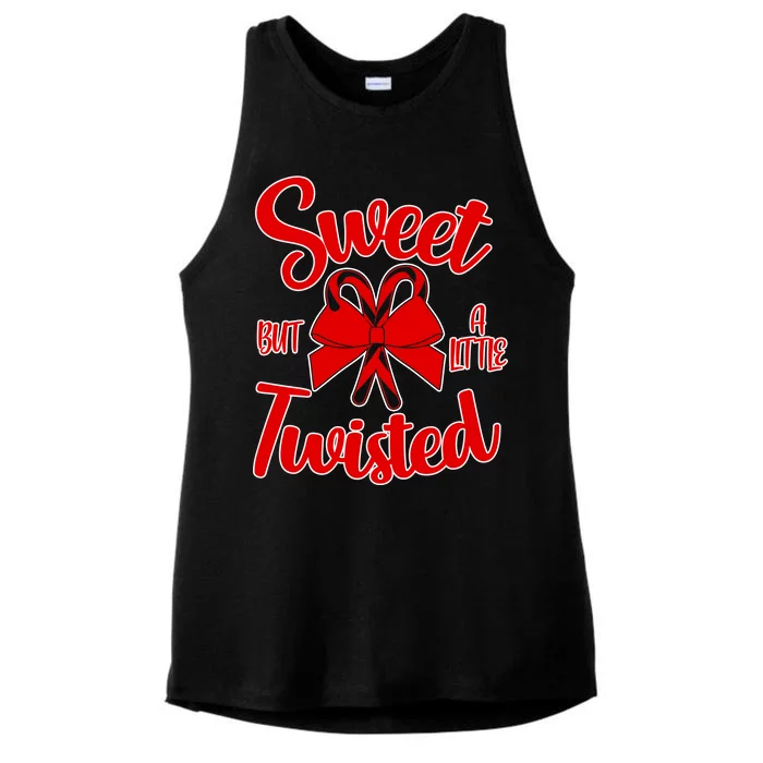 Sweet But A Little Twisted Christmas Ladies Tri-Blend Wicking Tank