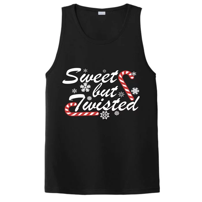 Sweet But Twisted Funny Candy Cane Christmas Performance Tank