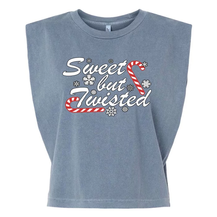 Sweet But Twisted Funny Candy Cane Christmas Garment-Dyed Women's Muscle Tee