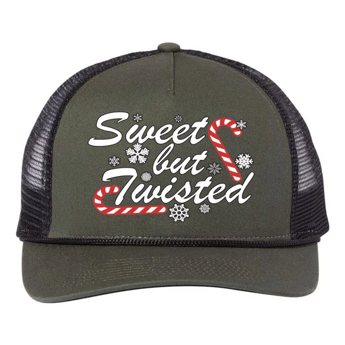 Sweet But Twisted Funny Candy Cane Christmas Retro Rope Trucker Hat Cap