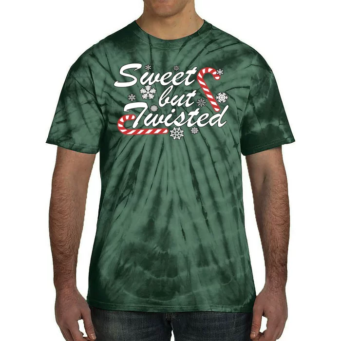 Sweet But Twisted Funny Candy Cane Christmas Tie-Dye T-Shirt