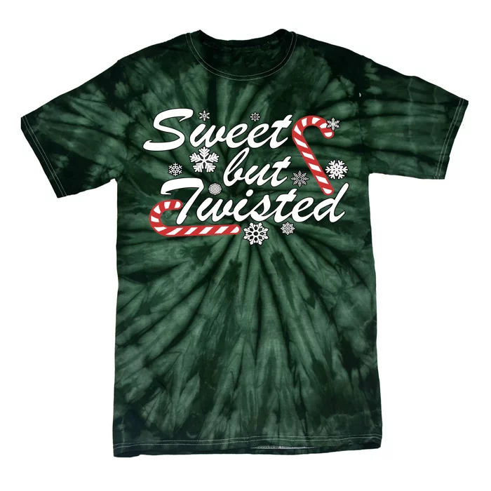 Sweet But Twisted Funny Candy Cane Christmas Tie-Dye T-Shirt