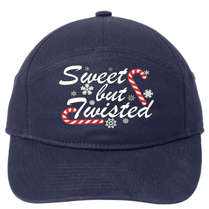 Sweet But Twisted Funny Candy Cane Christmas 7-Panel Snapback Hat