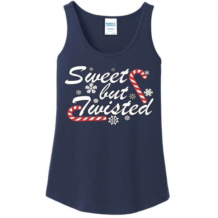 Sweet But Twisted Funny Candy Cane Christmas Ladies Essential Tank