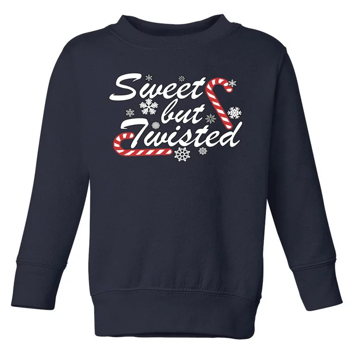 Sweet But Twisted Funny Candy Cane Christmas Toddler Sweatshirt