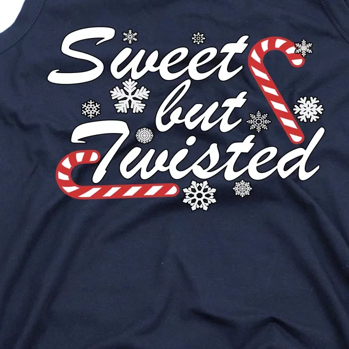 Sweet But Twisted Funny Candy Cane Christmas Tank Top