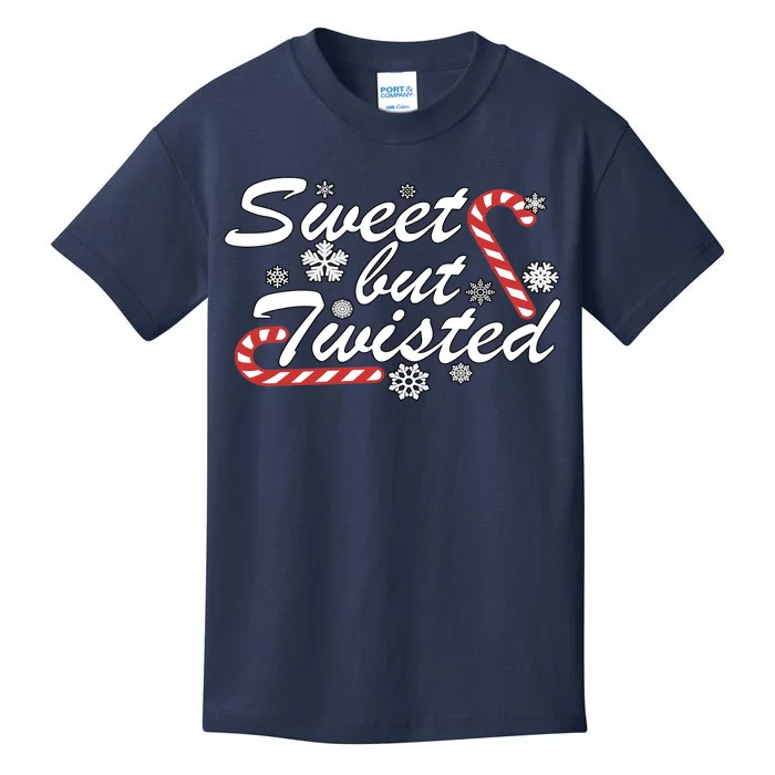 Sweet But Twisted Funny Candy Cane Christmas Kids T-Shirt