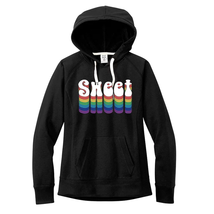 Sweet Groovy Retro 70's Style Women's Fleece Hoodie