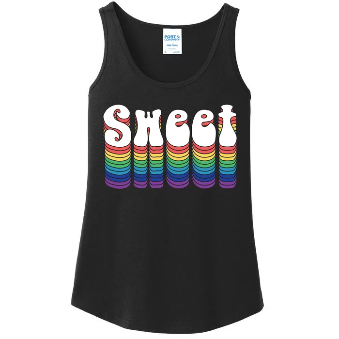 Sweet Groovy Retro 70's Style Ladies Essential Tank