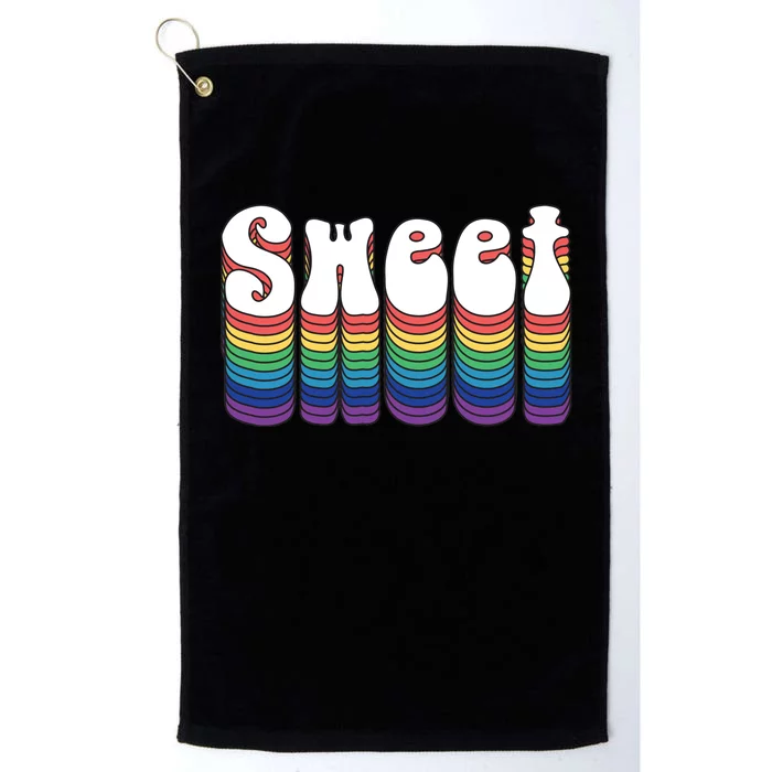 Sweet Groovy Retro 70's Style Platinum Collection Golf Towel