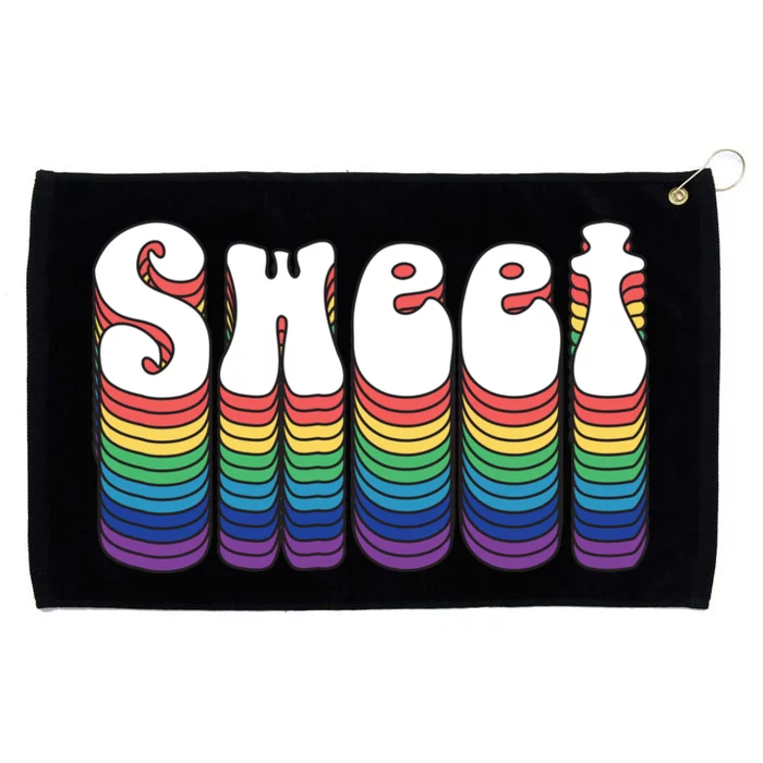 Sweet Groovy Retro 70's Style Grommeted Golf Towel