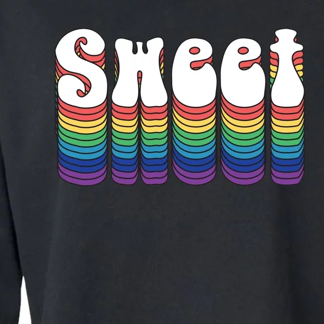 Sweet Groovy Retro 70's Style Cropped Pullover Crew