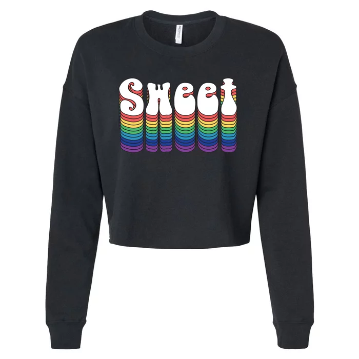 Sweet Groovy Retro 70's Style Cropped Pullover Crew