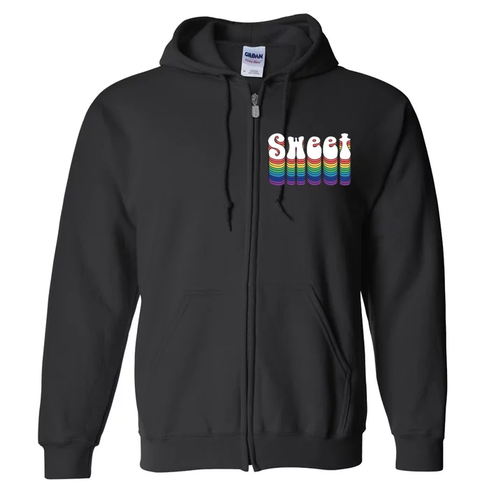 Sweet Groovy Retro 70's Style Full Zip Hoodie