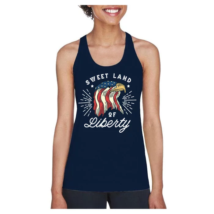 Sweet Land Of Liberty Eagle Women's Racerback Tank