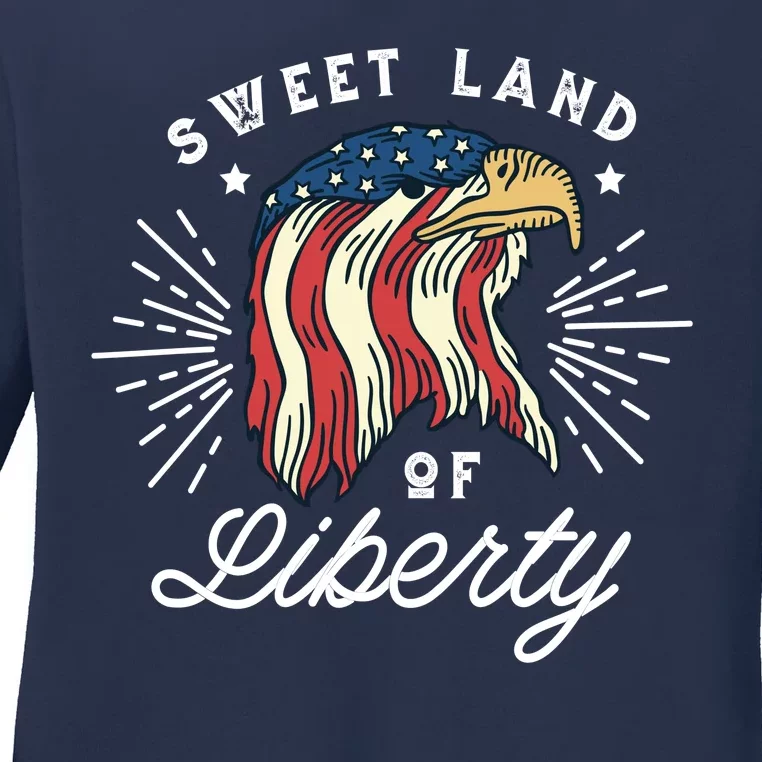 Sweet Land Of Liberty Eagle Ladies Long Sleeve Shirt