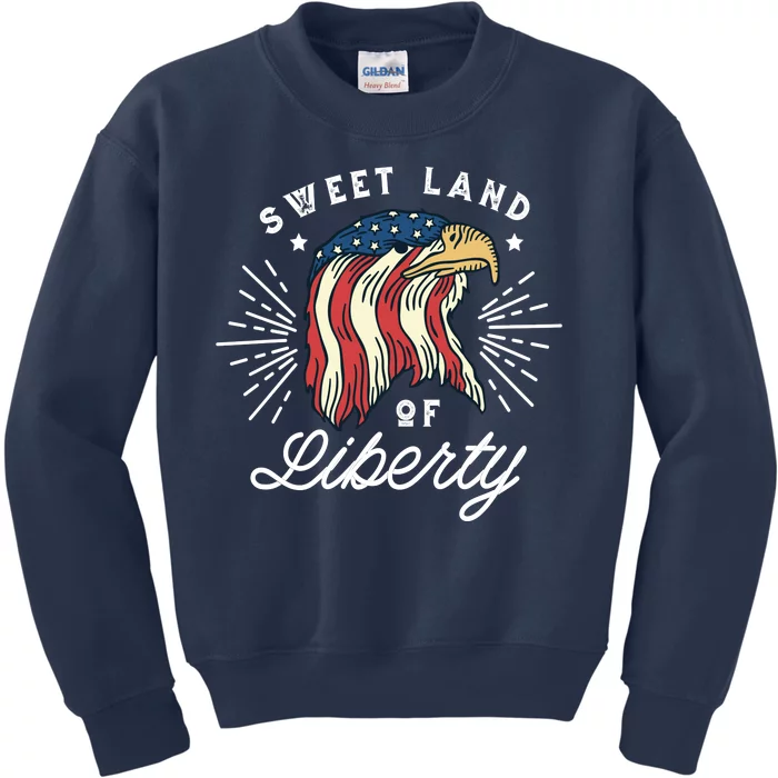 Sweet Land Of Liberty Eagle Kids Sweatshirt