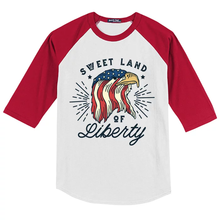 Sweet Land Of Liberty Eagle Kids Colorblock Raglan Jersey