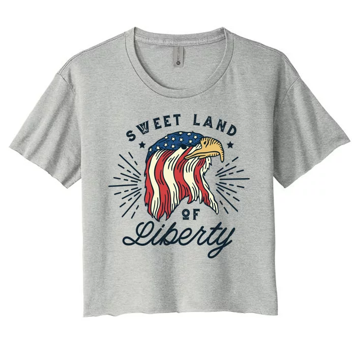 Sweet Land Of Liberty Eagle Women's Crop Top Tee