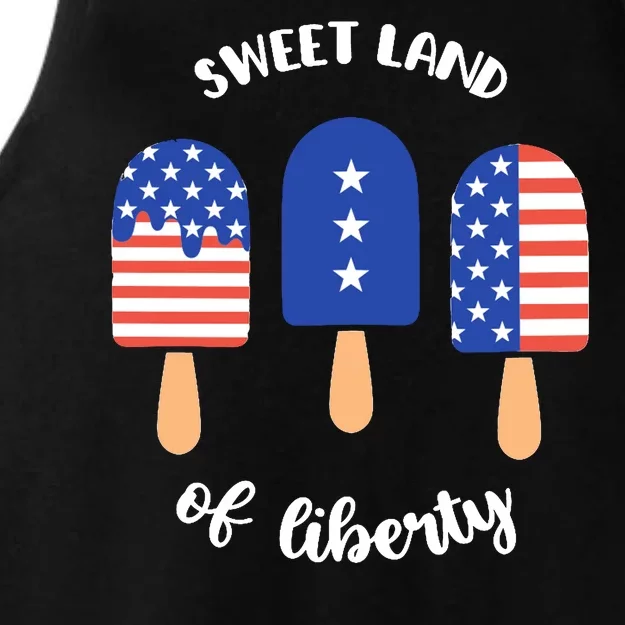 Sweet Land Of Liberty Ice Cream Pops Ladies Tri-Blend Wicking Tank