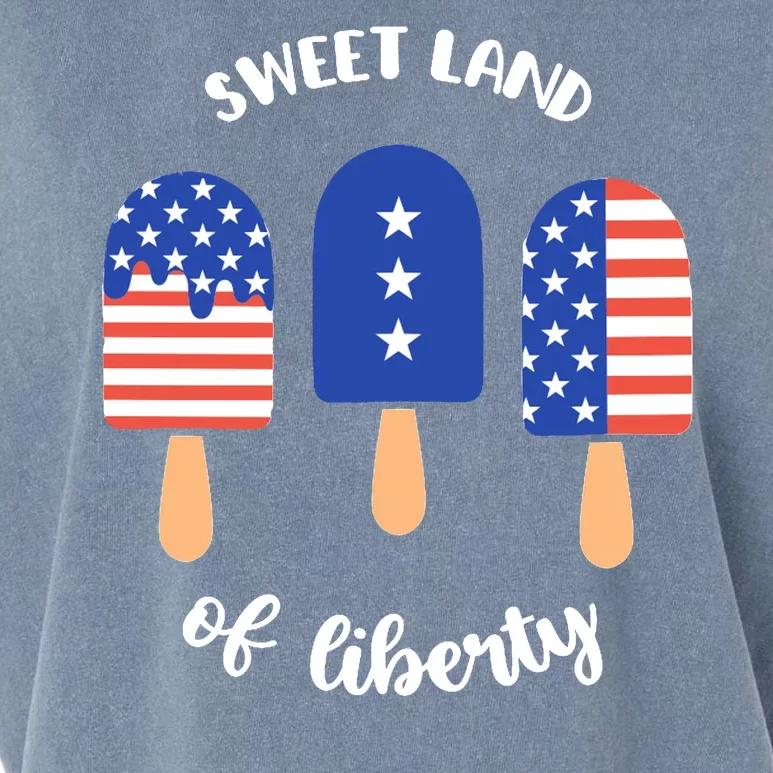 Sweet Land Of Liberty Ice Cream Pops Garment-Dyed Women's Muscle Tee