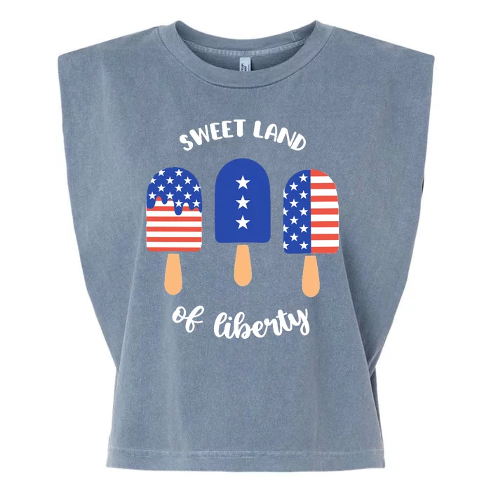 Sweet Land Of Liberty Ice Cream Pops Garment-Dyed Women's Muscle Tee