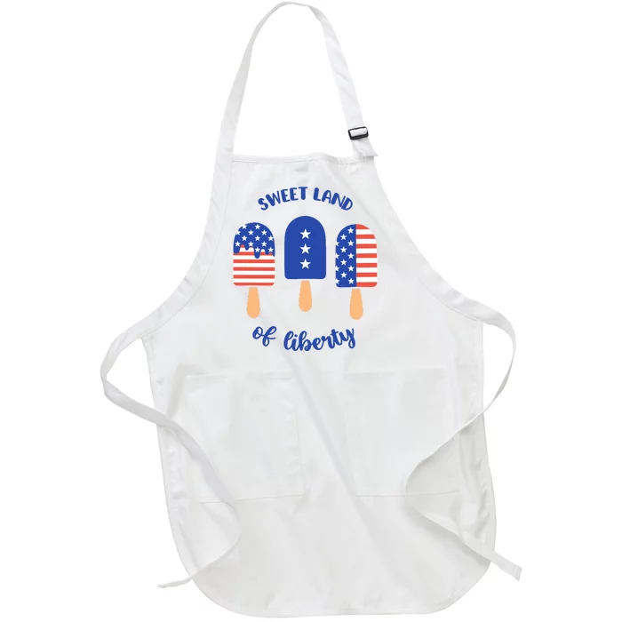 Sweet Land Of Liberty Ice Cream Pops Full-Length Apron With Pocket