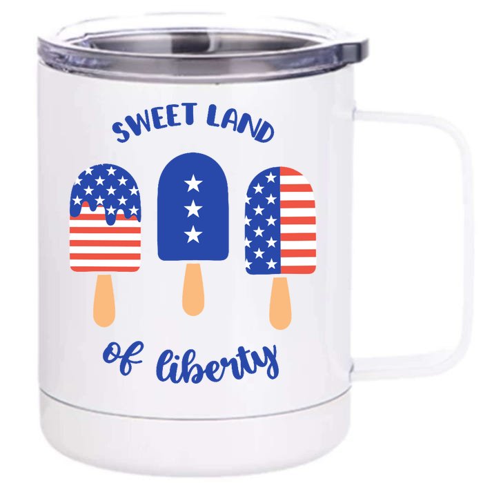 Sweet Land Of Liberty Ice Cream Pops Front & Back 12oz Stainless Steel Tumbler Cup