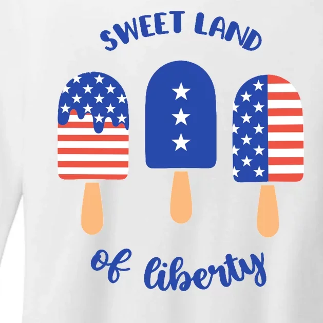 Sweet Land Of Liberty Ice Cream Pops Womens CVC Long Sleeve Shirt