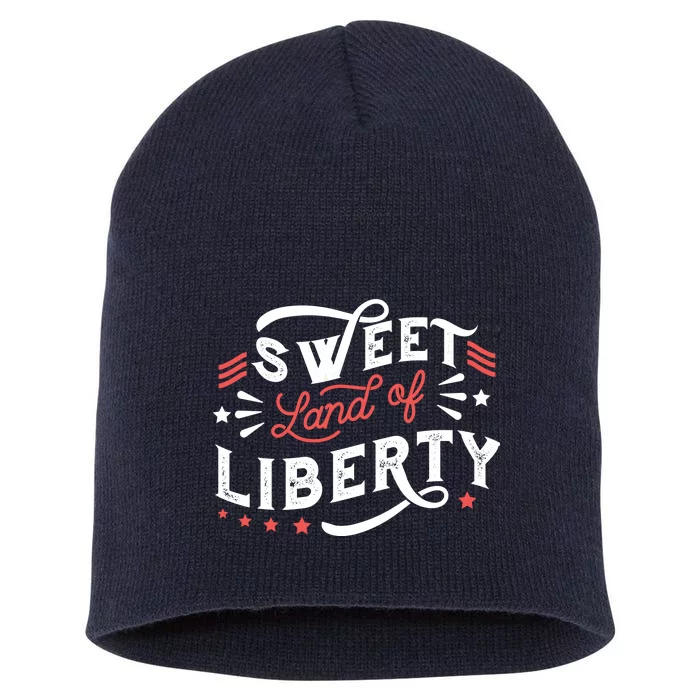 Sweet Land Of Liberty USA Short Acrylic Beanie