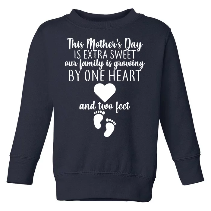 Sweet Mother's Day Pregnancy Announcement Toddler Sweatshirt