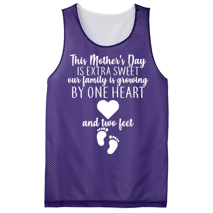 Sweet Mother's Day Pregnancy Announcement Mesh Reversible Basketball Jersey Tank