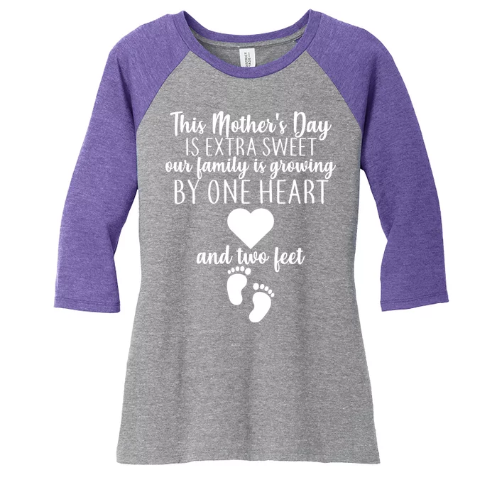 Sweet Mother's Day Pregnancy Announcement Women's Tri-Blend 3/4-Sleeve Raglan Shirt