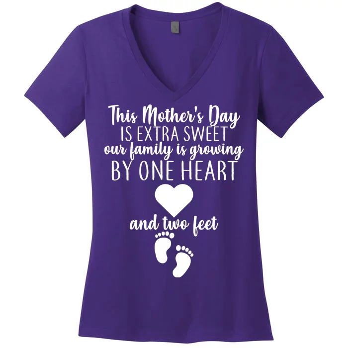 Sweet Mother's Day Pregnancy Announcement Women's V-Neck T-Shirt