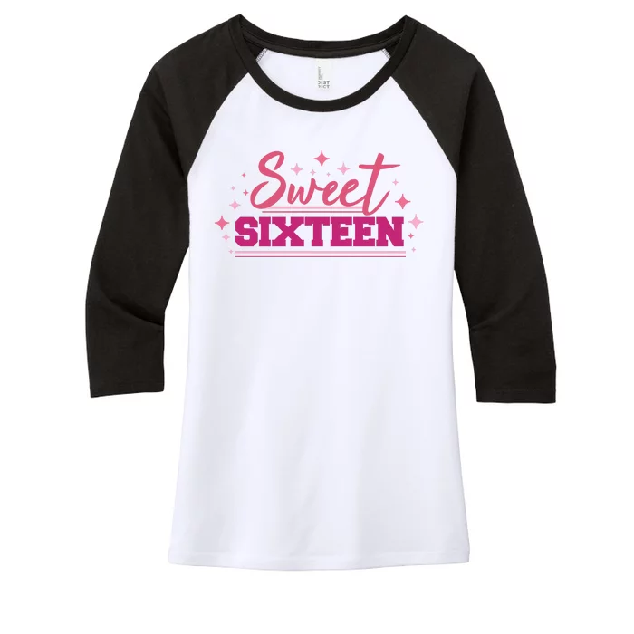 Sweet Sixteen Women's Tri-Blend 3/4-Sleeve Raglan Shirt