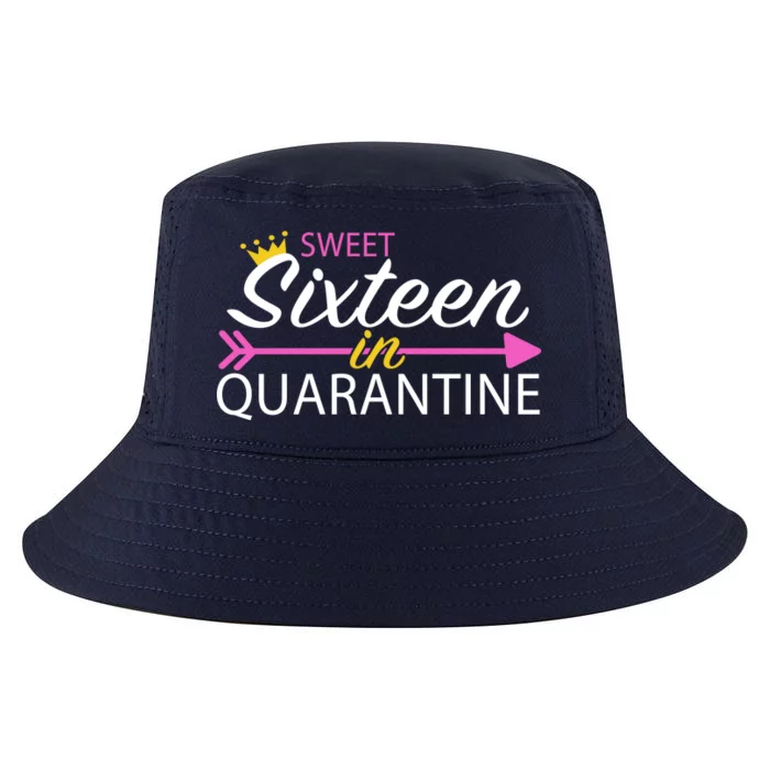 Sweet Sixteen In Quarantine Crown Arrow Cool Comfort Performance Bucket Hat