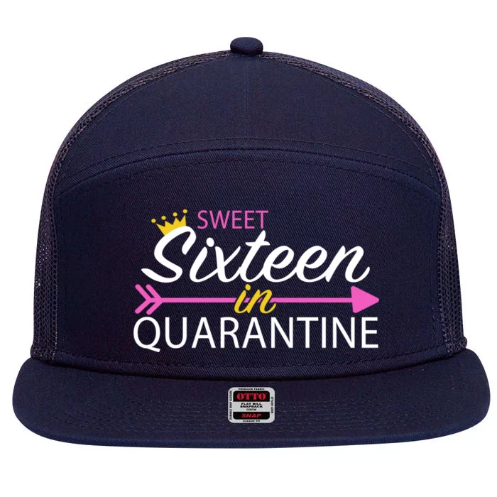 Sweet Sixteen In Quarantine Crown Arrow 7 Panel Mesh Trucker Snapback Hat