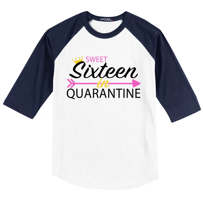 Sweet Sixteen In Quarantine Crown Arrow Baseball Sleeve Shirt