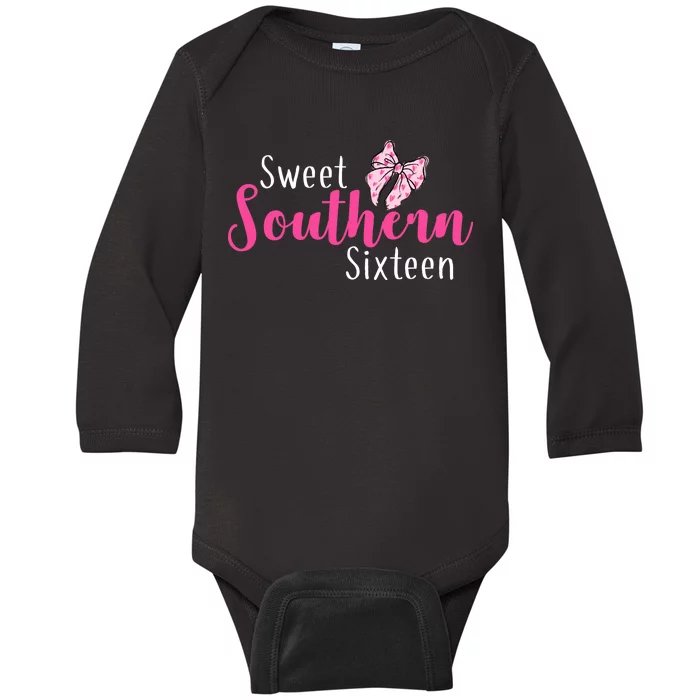 Sweet Southern Sixteen Baby Long Sleeve Bodysuit