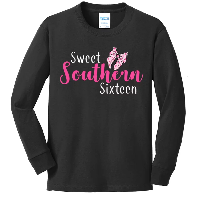 Sweet Southern Sixteen Kids Long Sleeve Shirt