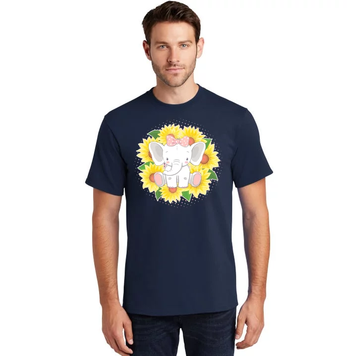 Sweet Sunflower Elephant Tall T-Shirt